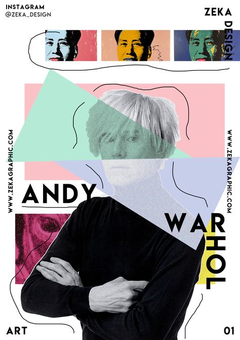 Pop Art Poster Design Graphics, Pop Art Web Design, Artist Poster Design, Pop Art Poster Design, Pop Art Magazine, Pop Graphic Design, Pop Art Graphic Design, Famous Posters, Andy Warhol Poster