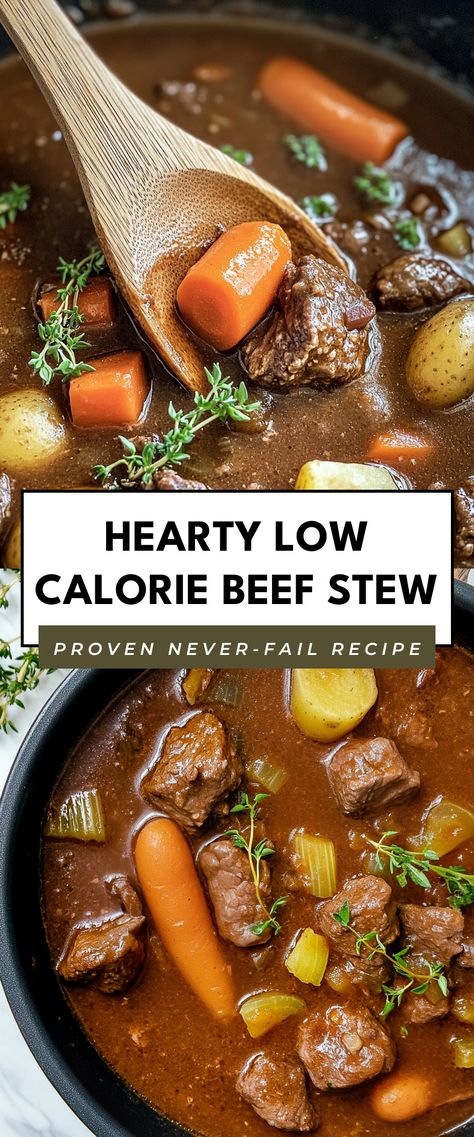 Image for Hearty Low Calorie Beef Stew Low Calorie Soups And Stews, Low Calorie Beef Stew, Low Carb Stew, Low Calorie Stew, Healthy Beef Stew, Easy Stew Recipes, Beef Stew Healthy, Dutch Oven Beef Stew, Stews Recipes