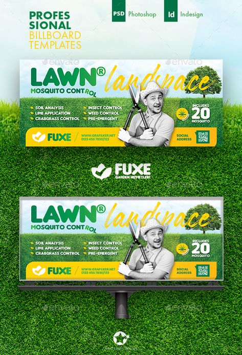 Garden Landspace Billboard Templates Real Estate Marketing Design, Banner Design Inspiration, Facebook Cover Design, Business Card Templates, Business Banner, Creative Flyers, Outdoor Banners, Website Banner, Graphic Wallpaper