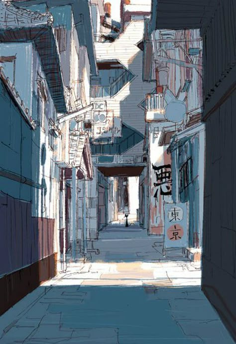 San Fransokyo, Perspective Art, Japon Illustration, Scene Design, Animation Background, Urban Sketching, Visual Development, Environment Design, Big Hero