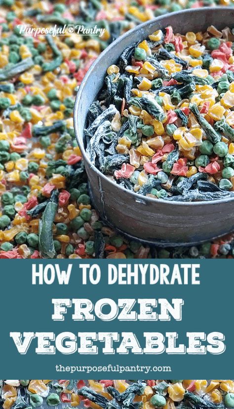 Dehydrating Canned Vegetables, Dehydrating For Beginners, Food Dehydrator Recipes Veggies, How To Dehydrate Vegetables, Dehydrating Garlic In Dehydrator, Dehydrating Frozen Fruit, Dehydrating Frozen Vegetables, Canning Frozen Vegetables, What To Dehydrate