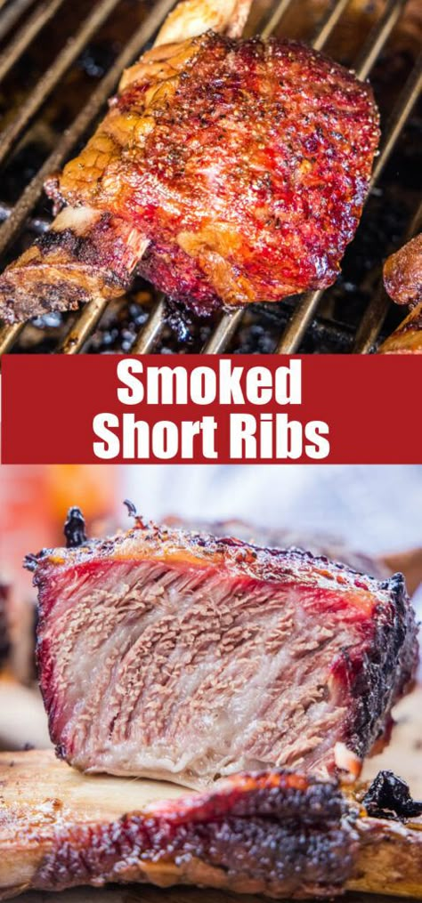 Short Ribs Smoker Recipe, Smoked Short Ribs, Smoked Beef Short Ribs, Smoked Beef Ribs, Beef Back Ribs, Beef Short Rib Recipes, Short Ribs Recipe, Smoked Beef, Homemade Beef