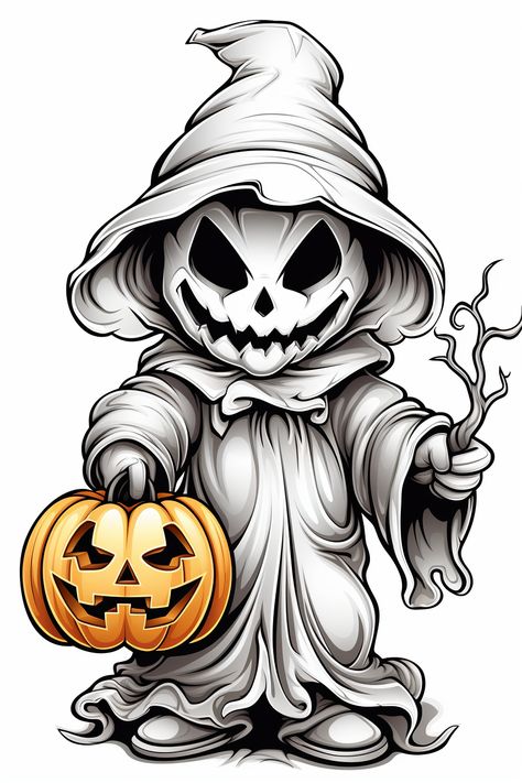 Spooky Halloween Pictures Art, Scary Halloween Drawings, Flash Tattoo Designs, Halloween Artwork, Halloween Drawings, Halloween Tattoos, Halloween Coloring Pages, Halloween Pictures, Tattoo Design Drawings