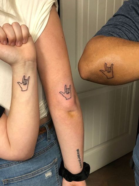 Sign Language Tattoo, Spiderman Tattoo, Love Yourself Tattoo, Sibling Tattoos, Tattoo Signs, Dainty Tattoos, Baby Tattoos, Family Tattoos, Tattoos For Daughters