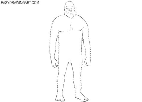 How to Draw Bigfoot Easy | Easy Drawing Art Bigfoot Drawing, Drawing Patterns, Human Drawing, Painting For Beginners, Step By Step Painting, Weird Creatures, Drawing Easy, Easy Drawing, Drawing Art