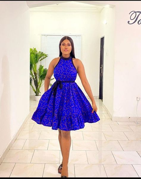 Short Flay Ankara Dresses, Simple Flare Dress Ankara, Flay Gown Styles Ankara, Flay Gown Styles Short, Flared Chitenge Dresses Classy, Flear Dresses Short Ankara, Short Flay Gown English, Ankara Evening Dresses, Ankara Dress Styles Gowns Classy Flare