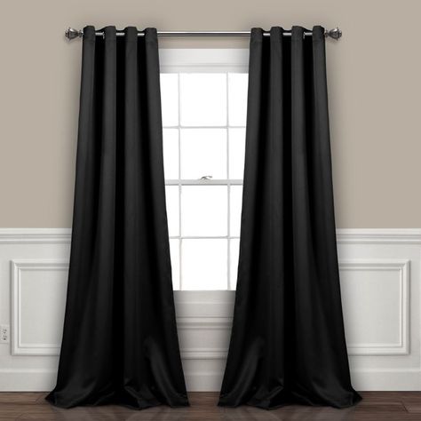 Lush Décor Insulated Grommet Blackout Curtain Panels Pair Black Blackout Curtains, Salon Suites, Long Curtains, Lush Decor, Custom Drapes, Black Curtains, Darkening Curtains, Room Darkening Curtains, Black Panels