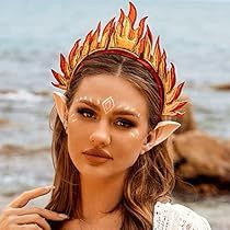 Flame Headband, Fire Headband, Goddess Headband, Fire Crown, Halloween Rave, Festival Hair Accessories, Halo Headpiece, Fire Festival, Headband Gold