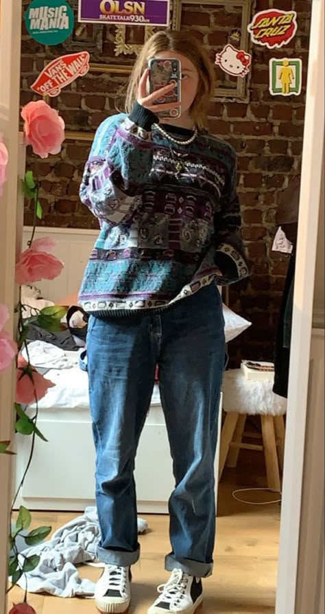 Grandad Style Aesthetic, Grandpa Jumper Outfit, Grandad Jumper Outfit, Grandad Aesthetic, Sagittarius Core, Grandad Jumper, Style Roots, Jumper Style, Jumper Outfit