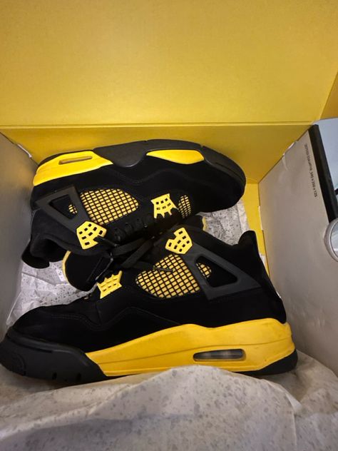 Shoes for sell Shoes Jordan 4s, Yellow Thunder, Jordan Retro 2, Jordan 4 Red, Jordan 4’s, Jordan Retro 6, Snack Gift, Black Jordans, Jordan 4s