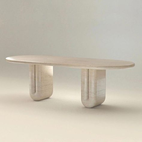 L O V E H O U S E on Instagram: "Chubby Table by Arthur Vallin Shown in Travertin Navona, also available in other stones, stained Oak, and Lacquer 112.25”L x 49.25”W x 30”H To inquire email info@lovehouseny.com #design #interior #furniture #furnituredesign #collectibledesign #contemporaryfurniture #interiordesign #interiordesigner #interiorinspiration #interiorinspo #interiorstyling #interiorstyle #homedecor #homedesign #diningroom #diningtable #table #tabledesign #travertine #showroom #hom Travertine Dining Table, Polished Plaster, Stained Oak, Meeting Table, Center Table, Interior Furniture, Interior Inspo, House Inspo, Contemporary Furniture