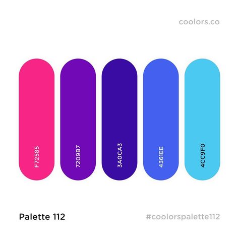 Coolors | Colors Palettes on Instagram: “Comment "suitcase" in your language with your flag!  From the illustration by @janillustrates. Swipe left to see.  F72585 • 7209B7 • 3A0CA3…” Logo Real Madrid, Logo Color Combinations, Beatrice Blue, Blue Color Pallet, Beautiful Color Palettes, Ui Color, Illustration Lettering, Pink Color Combination, Purple Palette