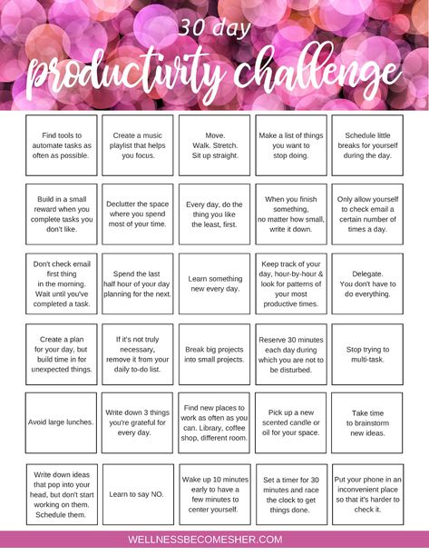 Productivity Challenge, Minimalism Challenge, February Challenge, Productive Work, Declutter Challenge, Detox Challenge, Monthly Challenge, Squat Challenge, Feeling Inspired