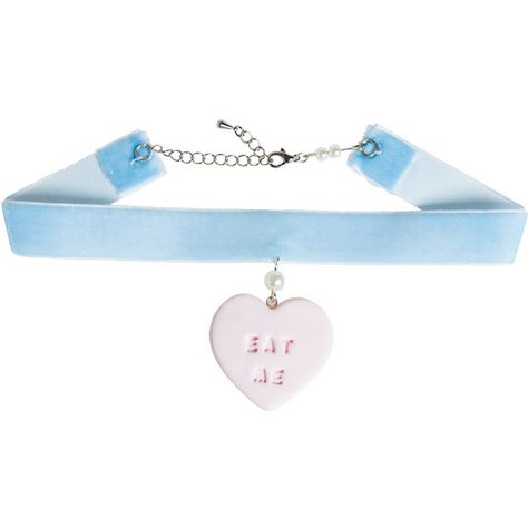 Hanako.k eat me choker Lady Petrova ($49) ❤ liked on Polyvore featuring jewelry, necklaces, accessories, choker, blue, choker necklace, heart shaped necklace, blue choker necklace, velvet necklace and heart choker necklace Drag Ideas, Blue Choker Necklace, Ribbon Choker Necklace, Pastel Necklace, Velvet Necklace, Blue Choker, Velvet Choker Necklaces, 3 Hearts, Ribbon Choker