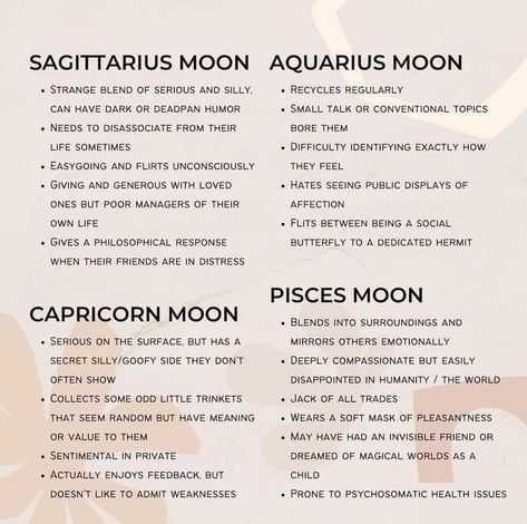 Tarot Interpretation, Astrology Meaning, Medical Astrology, Sagittarius Moon, Tarot Cards For Beginners, Capricorn Moon, Pisces Moon, Birth Chart Astrology, Learn Astrology