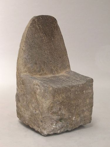 Old Stone Chair from Java, With a fine patina and carving on back 18"w x 17"d x 32"H Stone Stool, Stone Chair, Stone Furniture, Minimalist Furniture Design, Sculptural Furniture, Concrete Furniture, Mediterranean Decor, Old Stone, Stone Decor