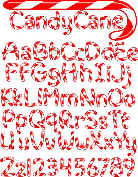 Candy Cane Alphabet/eps stock vector. Illustration of candies - 11625507 Halloween Fonts Alphabet, Illustrated Alphabet, Christmas Fonts Free, Christmas Alphabet, Christmas Stencils, Halloween Fonts, Hand Lettering Alphabet, Lettering Alphabet Fonts, Greeting Card Illustration