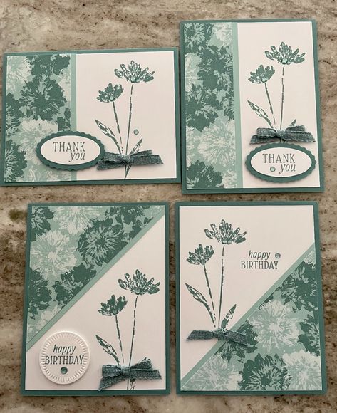 Su Cards Ideas, Stampin Up Easy Cards, Inspirational Sketches Stampin Up Cards, New Stampin Up Cards 2023-2024, Stampin Up 2024 Cards, Card Stamping Ideas, Stamping Up Cards 2023-2024, Stampin Up Inked And Tiled, Stampin Up Thank You Cards