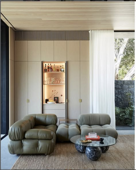 Floor Sofas, Bubble Sofa, Camaleonda Sofa, Built In Banquette, Timber Slats, Timber Ceiling, Australian Interior Design, Interior Design Awards, The Local Project