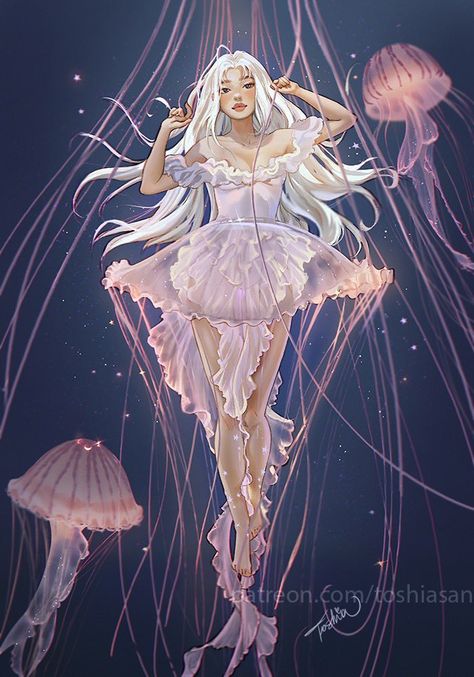 Toshia on Twitter: "Jellyfish dress? ✨… " Jellyfish Inspired Fashion, Toshiasan Art, Jellyfish Oc, Fantasy Moodboard, Mermay 2023, Jellyfish Dress, Mermaid Artwork, Inspired Clothes, Sans Art