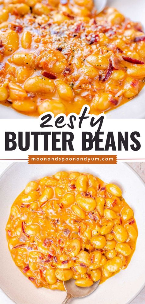 You're going to love these Zesty Butter Beans! Not only is this easy side dish recipe creamy and delicious, but it is also vegan, gluten-free, dairy-free, nut-free, and soy-free. You can even serve it stew-style as a hearty main dish for dinner! Easter Side Dish, Lima Bean Recipes, Mediterranean Meals, Side Salad Recipes, Gluten Free Sides Dishes, Yum Recipes, Vegan Side Dishes, Side Dish Recipes Easy, Gluten Free Recipes For Dinner