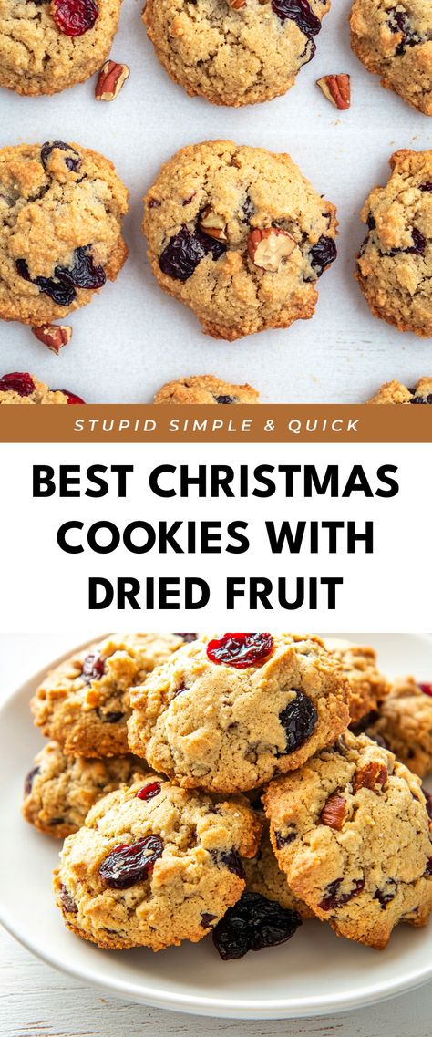 Image for Best Christmas Cookies with Dried Fruit Quick Christmas Cookies, Dried Fruit Cookies, Festive Christmas Cookies, The Best Christmas Cookies, Delicious Cookies Homemade, Cookie Platter, Fruit Cookies, Best Christmas Recipes, Best Christmas Cookies