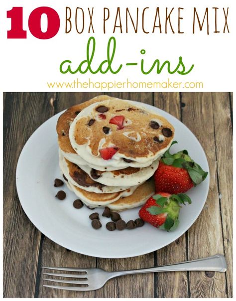 10 Easy Pancake Add Ins-some great ones I hadn't heard of before!!! Waffle Add Ins, Pancake Add In Ideas, Fun Pancakes, Pancake Mix Recipe, Easy Pancake, Flavored Pancakes, Pancakes And Bacon, Savory Pancakes, Homemade Pancakes