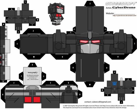 Cubee - Nemesis Prime 'Gen 1' by CyberDrone on DeviantArt Ninja Turtles Art Draw, Robot Papercraft, Cube Craft, Festa Power Rangers, Sentinel Prime, Paper Robot, Transformers Party, Nemesis Prime, Custom Transformers