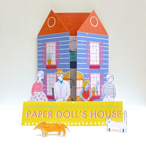 How gorgeous is this 60’s-inspired doll’s house from The Printed Peanut?? More paper craft gift ideas via @followcharlotte! Miniature School, Cutout Art, Merch Aesthetic, Paper Cutout Art, Handmade Charlotte, Paper Doll House, Paper People, Kids Holiday Gifts, Paper House