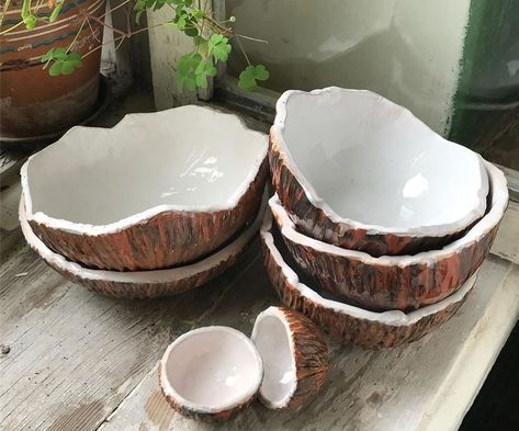 Crystal House Aesthetic, Ceramic Pottery Design Ideas, Nature Inspired Pottery, Functional Ceramics Ideas, Sculpture Art Clay Inspiration, Creative Ceramics Ideas, Ceramic Plate Ideas, Ceramic Ideas Projects, Cool Bowls