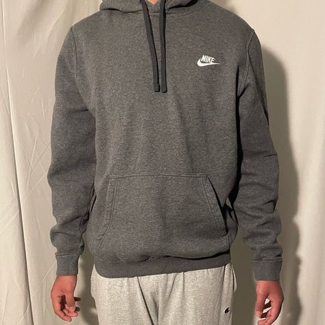 Vintage Nike Hoodie Grey Nike Hoodie Outfit, Grey Nike Jacket, Nike Hoodie Outfit, One Year Gift, Vintage Nike Hoodie, Champion Clothing, Grey Nike Hoodie, Dark Grey Hoodie, Drip Drip