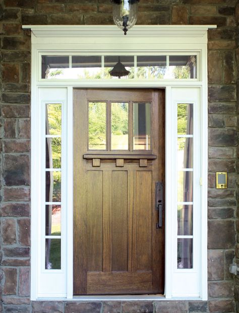 Stained wood trim