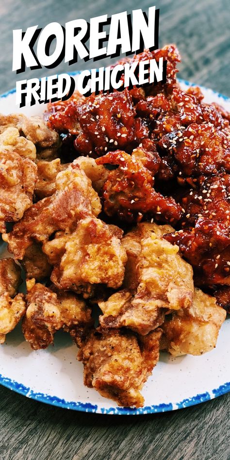 Korean Style Fried Chicken Wing Recipes, Korean Fried Chicken Batter Recipe, Korean Style Crunchy Chicken, Korean Chicken Nuggets, Boneless Korean Fried Chicken, Korean Fried Chicken Street Food, Korea Chicken Fried, Korean Crunchy Chicken, Twice Fried Chicken