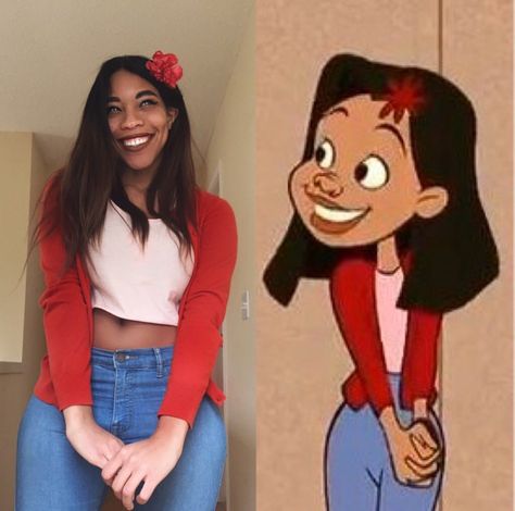 Cute costume, LaCienega Boulevardez from the proud family.❤ Lacienega Boulevardez, Character Outfit Ideas, Character Day Ideas, Kiera Please, Cartoon Halloween Costumes, Character Halloween Costumes, Disney Characters Costumes, 90s Halloween Costumes, Halloween Parejas