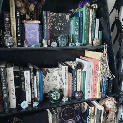 Witchy Books, Bookshelf Inspiration, Green Witchcraft, Witchcraft Books, Witch Books, Witch House, Season Of The Witch, Spells Witchcraft, Witch Aesthetic