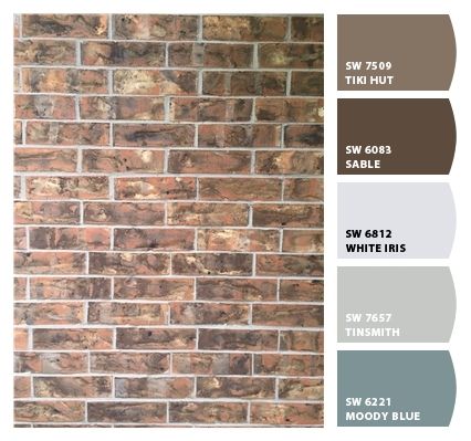 Chip It! by Sherwin-Williams – Home Brown Brick Exterior, Brick House Front Door Colors, Brown Brick Houses, Brick Houses, House Paint Color Combination, Door Paint, Exterior House Paint Color Combinations, Trim Colors, Door Colors