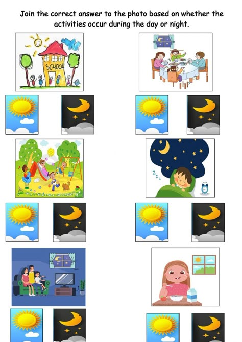 Day Night Activities For Preschool, Day And Night Preschool, Night And Day Worksheet, Day And Night Activities, Day And Night Craft Kindergarten, Day And Night Worksheets Kindergarten, Day And Night Worksheet, Day And Night Activities Kindergarten, Day And Night Kindergarten