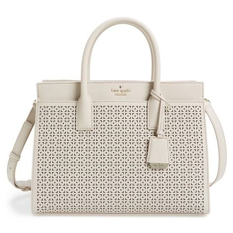 Women's Kate Spade New York 'Cameron Street - Candace' Perforated... ($398) ❤ liked on Polyvore featuring bags, handbags, crisp linen, satchel purses, pink satchel handbags, pink leather handbags, satchel handbags and perforated leather handbags Kate Spade Cameron Street, Authentic Bags, Leather Satchel Handbags, Office Bag, Pink Handbags, Kate Spade Purse, Perforated Leather, Satchel Purse, Wardrobe Inspiration