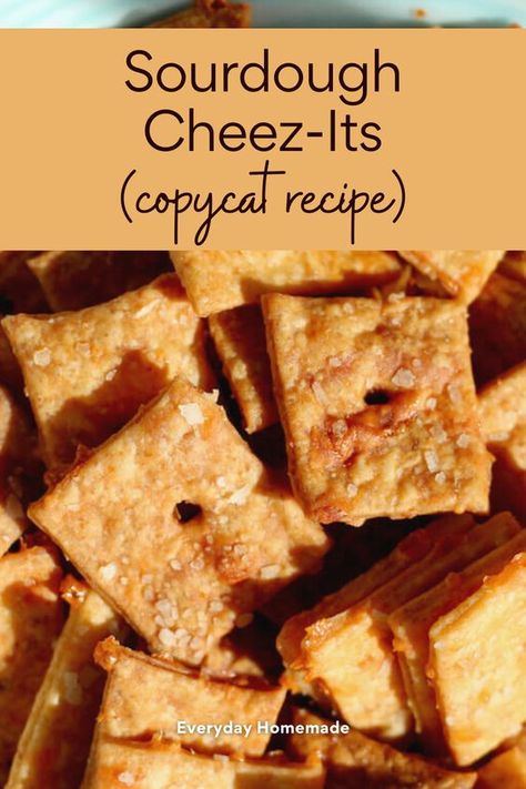 Transform your sourdough discard into irresistible Sourdough Cheez-Its! This easy homemade recipe requires just 5 ingredients, including tangy sourdough starter and sharp cheddar cheese. Get the best Cheez-Its copycat experience in no time with this quick, same-day recipe. Perfect for satisfying cravings and reducing food waste. Discard Cheese Crackers, Bruschetta Board, Homemade Cheese Crackers, Easy Sourdough Bread Recipe, Recipe Using Sourdough Starter, Sourdough Bread Starter, Sourdough Starter Discard Recipe, Sourdough Pancakes, Easy Sourdough