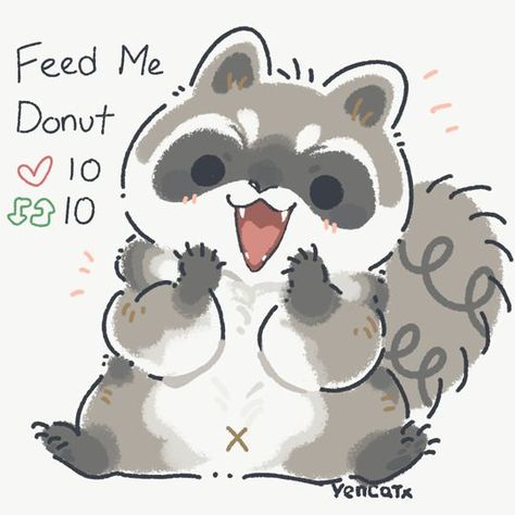 Raccoon Drawing, Raccoon Art, Kitten Drawing, Baby Raccoon, Cute Kawaii Animals, Lesbian Art, Cute Raccoon, Trash Panda, Alone Time