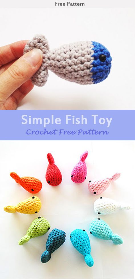 Simple Fish Toy Crochet Free Pattern #freecrochetpatterns #crochetpattern #Toy Fish Cat Toy Crochet, Crochet Fish Cat Toy Pattern Free, Easy Crochet Cat Toys, Crochet Toys For Cats, Cat Toy Crochet Pattern Free, Amigurumi Fish Free Pattern, Crochet Cat Toys Free Pattern Easy, Crochet Cat Toys Free Pattern, Crochet Simple Projects