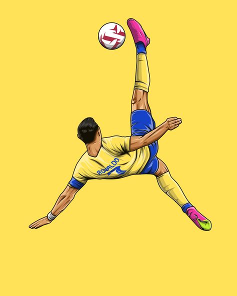 Soccer Illustration Art, Ronaldo Illustration, Football Drawings, Sports Illustrations Art, Football Ronaldo, Football Drawing, Fire Drawing, Easy Animal Drawings, Soccer Art