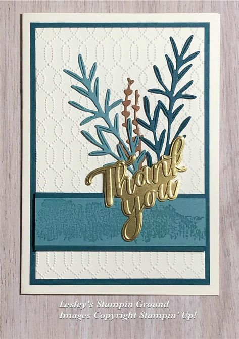 Lesley's Stampin Ground : Thoughtful Moments Hybrid Embossing Folder Be My Last, Wink Of Stella, Thanks Card, Red Card, Floral Image, Gold Paper, Short Break, Red Ink, Fall Cards