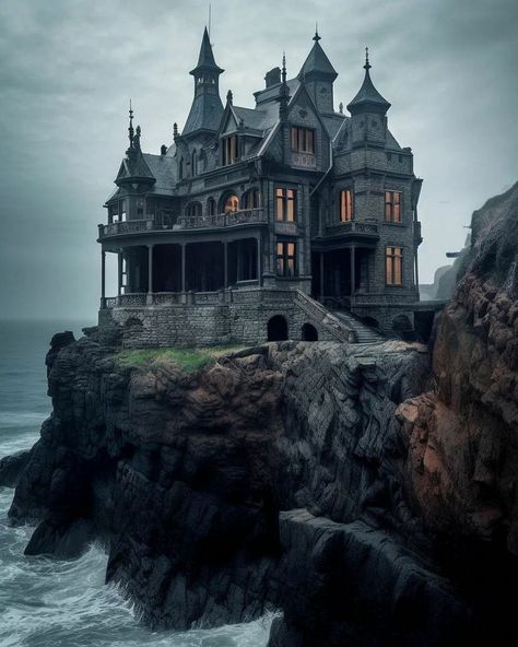 Victorian Gothic Mansion Exterior, Old Victorian Mansions Gothic, Fantasy House Aesthetic, Gothic Manor Exterior, Haunted Mansion Exterior, Parsons Manor, Witchy Homes, Elven House, Gothic House Exterior