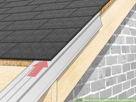 How to Extend a Gable End Roof Overhang - wikiHow Roof Overhang Extension, Gable Roof Porch, Patio Addition, Gable Wall, Metal Roof Installation, Roof Trim, Exterior House Remodel, Roof Ladder, Roof Overhang