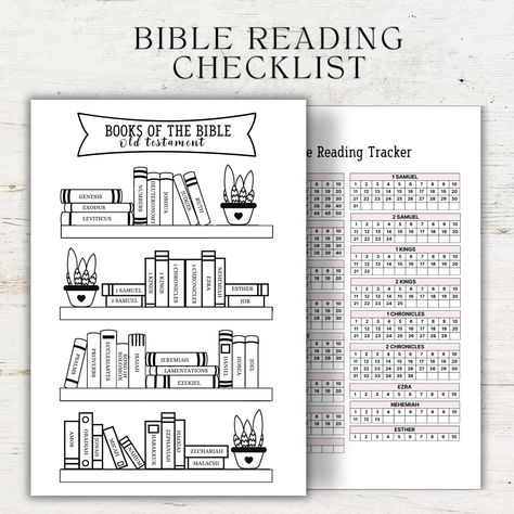 Explore the wonderful journey of biblical reading with our "Bible Reading Checklist." This exclusive planner is the perfect tool to organize and track your biblical reading, whether you're delving into the Old Testament or exploring the teachings of the New Testament. 📖 Key Features: Complete Checklist: All books of the Old and New Testament for you to mark your progress. Stylish Design: A bookshelf that fills up as you advance, adding a charming visual touch. Bible Reading Checklist, Bible Bookshelf, Bible Recap, Reading Checklist, Bible Reading Tracker, Bible Planner, Checklist For Kids, Tracking Reading, New Testament Bible