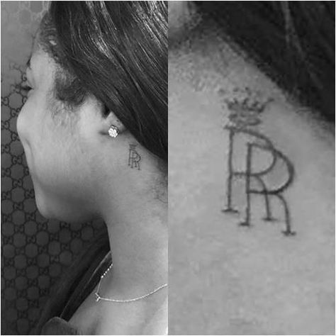 Double R Tattoo, Crown Behind Ear Tattoo, Behind The Ear Tattoo Men, Crown Tattoo Behind Ear, Tattoo Ideas Crown, Rr Tattoo, Ear Tattoo Men, Behind The Ear Tattoo Ideas, Bishop Briggs