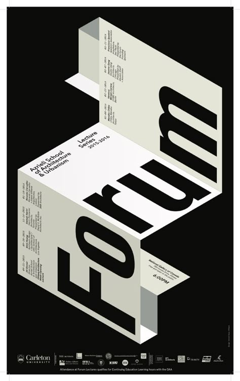 Lecture Poster, Carleton University, Typo Poster, Design Club, Graphisches Design, 타이포그래피 포스터 디자인, Architecture Poster, Typography Poster Design, Typographic Poster