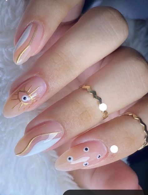 Greek Eye Nails, Elegant Touch Nails, App Filter, Greek Eye, Hello Nails, Eye Nails, Airbrush App, Simple Gel Nails, Nail Art Designs Videos