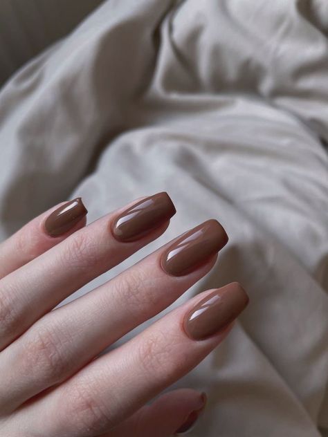 Summer Nails Art, Brown Nail Polish, Brown Nail, Hello Nails, Hippie Nails, Fall Gel Nails, Subtle Nails, Nice Nails, Simple Gel Nails